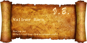 Vallner Bars névjegykártya